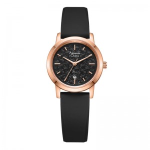 Alexandre Christie AC 2A21 Rosegold Black Rubber LDRRGBA